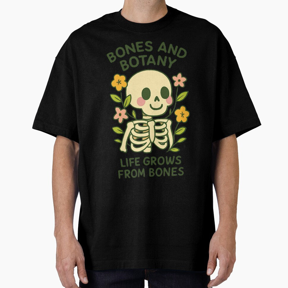 Bones and Botany – Cute Skeleton with Flowers Aesthetic by Lgxmanzero