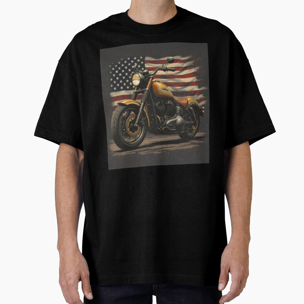 Vintage Motorcycle USA Flag Retro Biker by Topmaxdesign