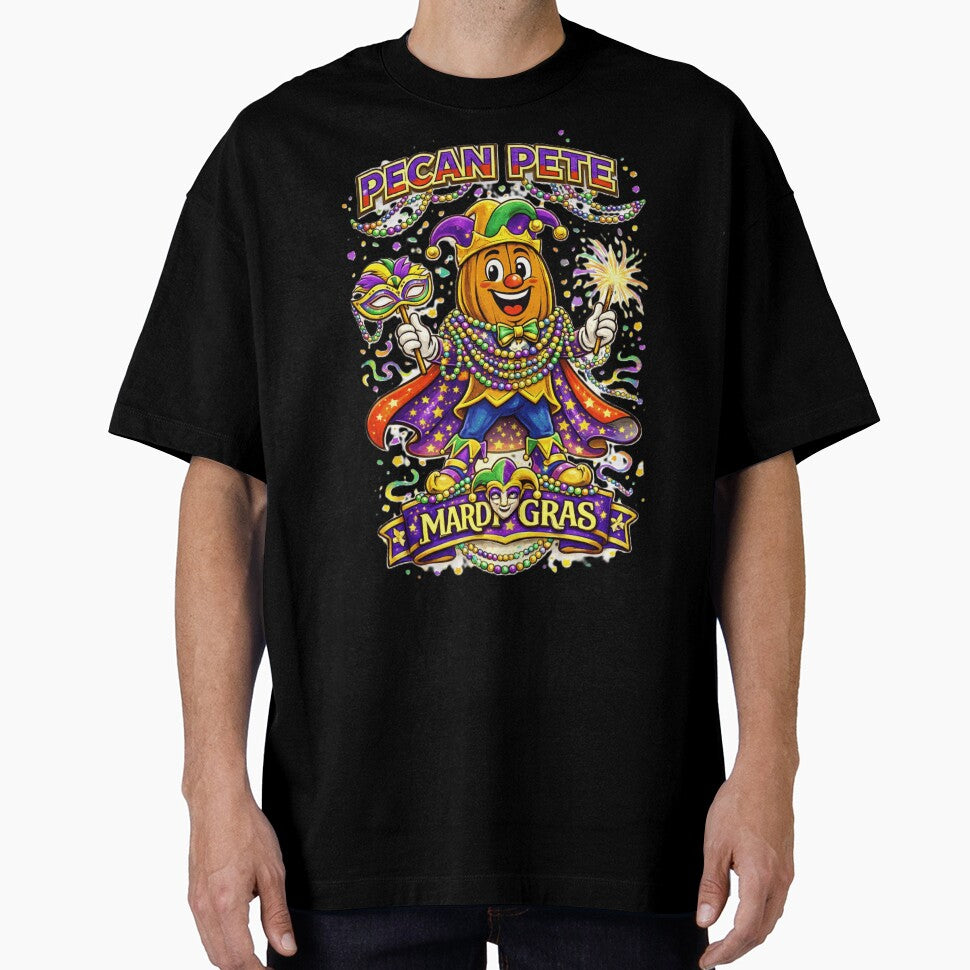 Mardi Gras Pecan Pete – Funny Jester Carnival Party Design by NuttyMerch