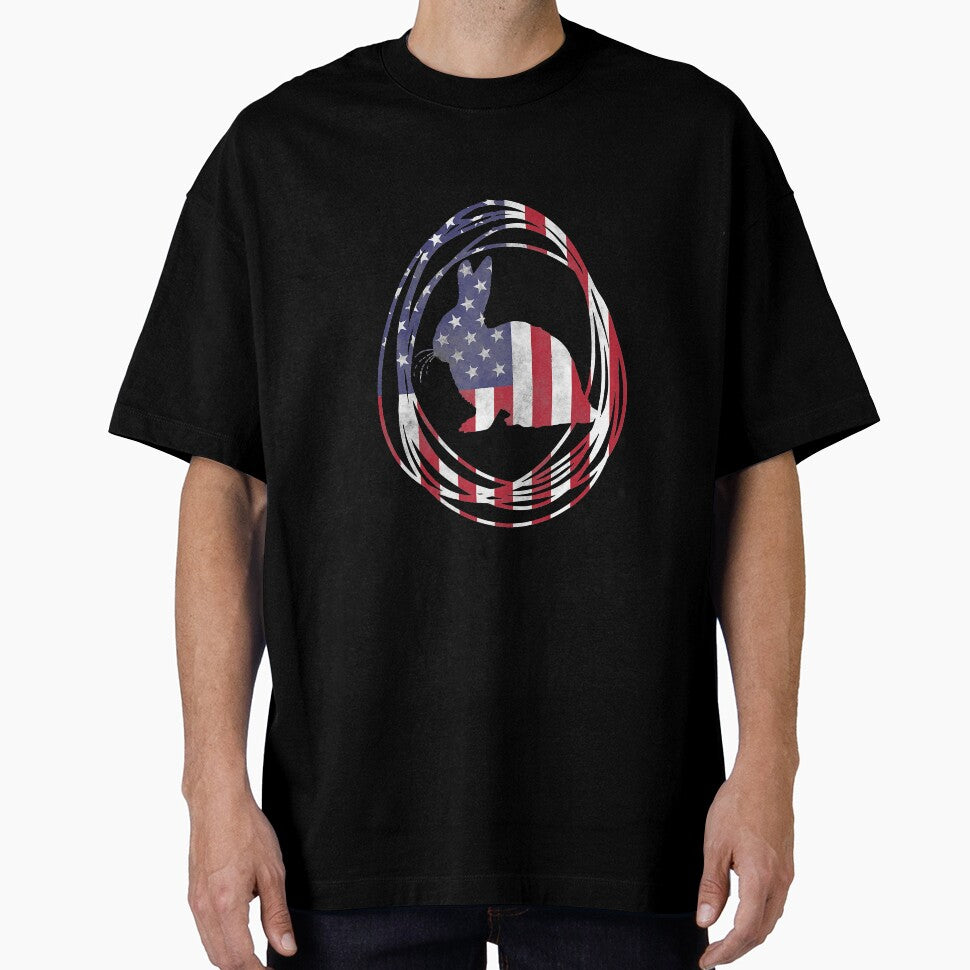 Easter Bunny American Flag Vintage by WanitaDesign