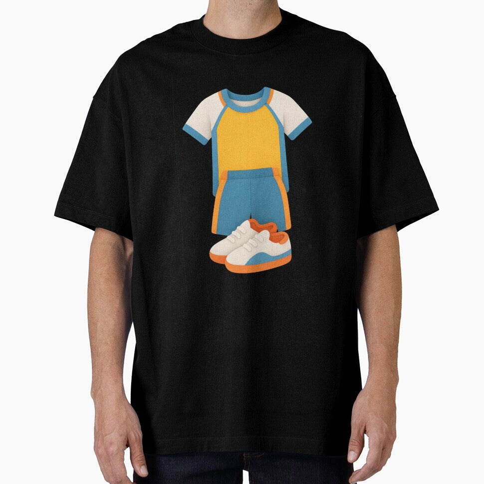 Sportswear set featuring colorful t-shirt, shorts, shoes on transparent background, AI generated by dvoevnore