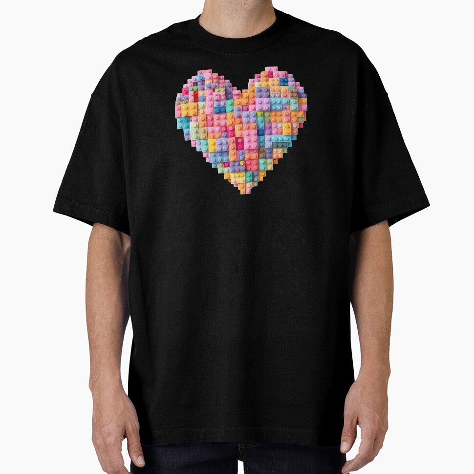 Blocks Heart Nerd Boyfriend Colorful Valentine by SStarDesigns