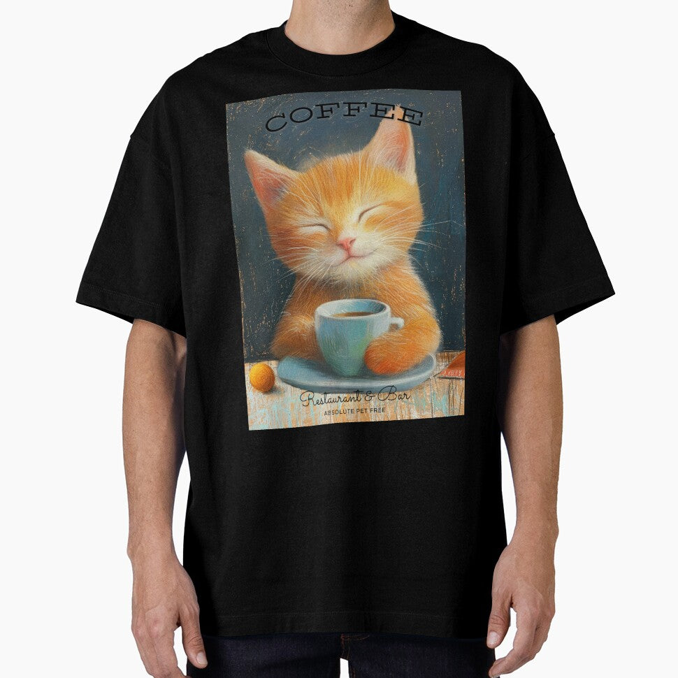 Vintage cat and coffee lovers wall art by JeffyThePuppet