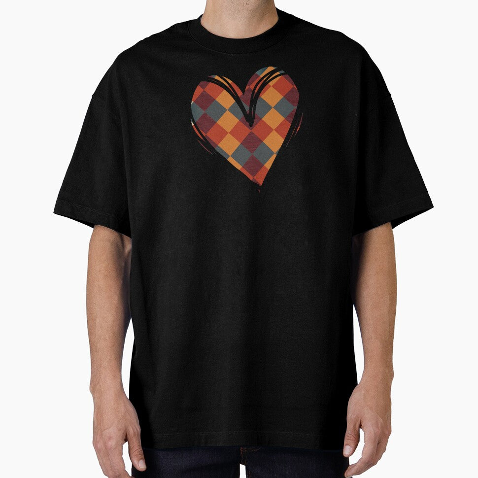 Valentine's Day Heart Boyfriend Girlfriend Orange Pattern by SStarDesigns
