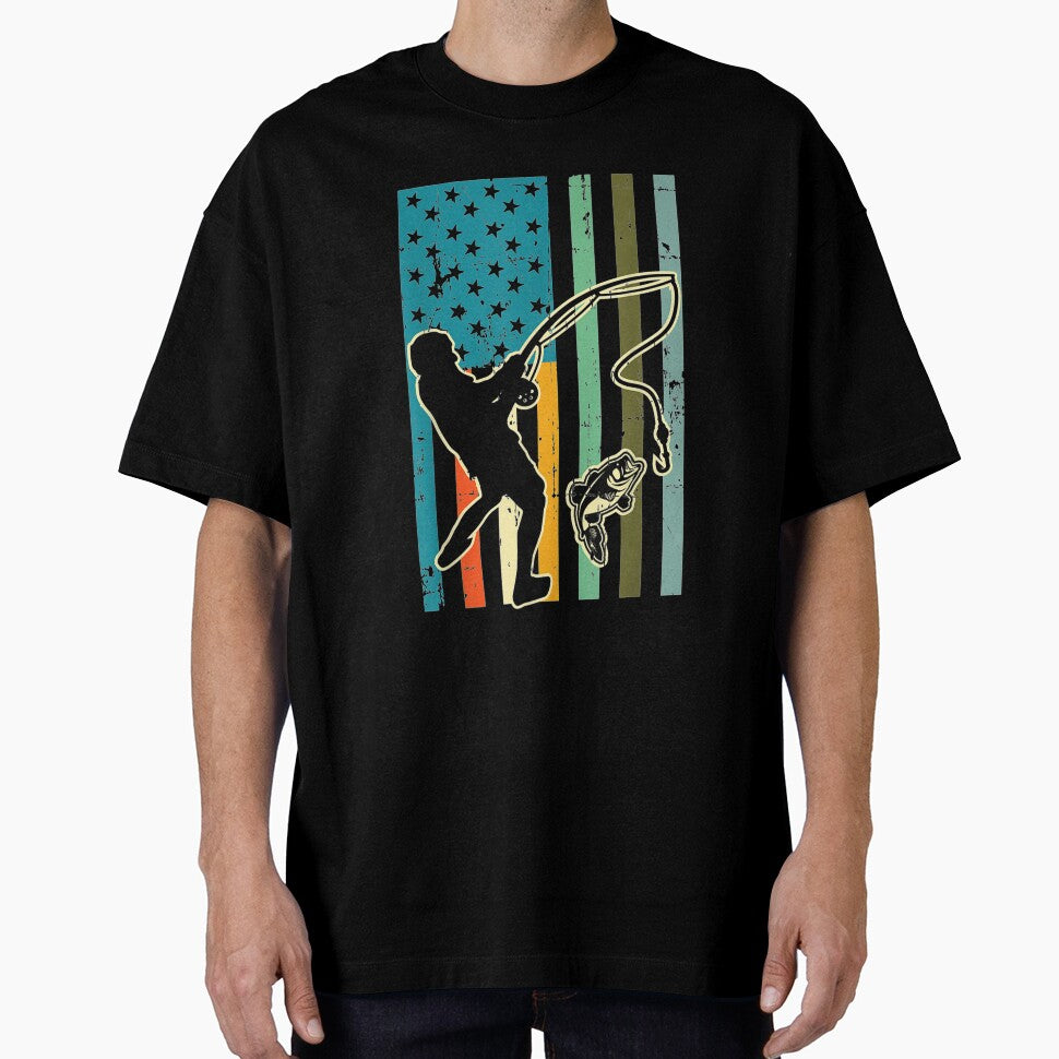 Bass Retro American Flag Fishing Vintage Fish by ritaz78