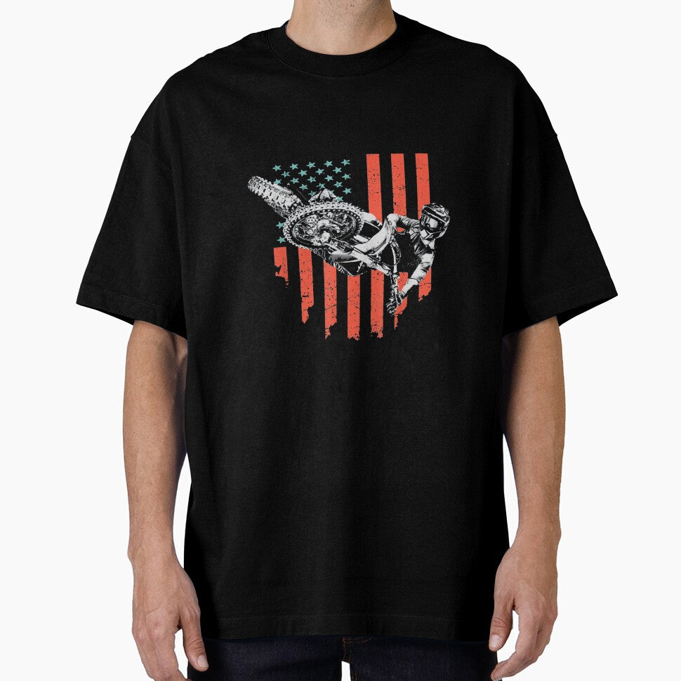 Vintage Motocross American Flag by hongthienkhai