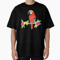 Hand Painted Watercolor Parrot With Flowers by DivineHaven