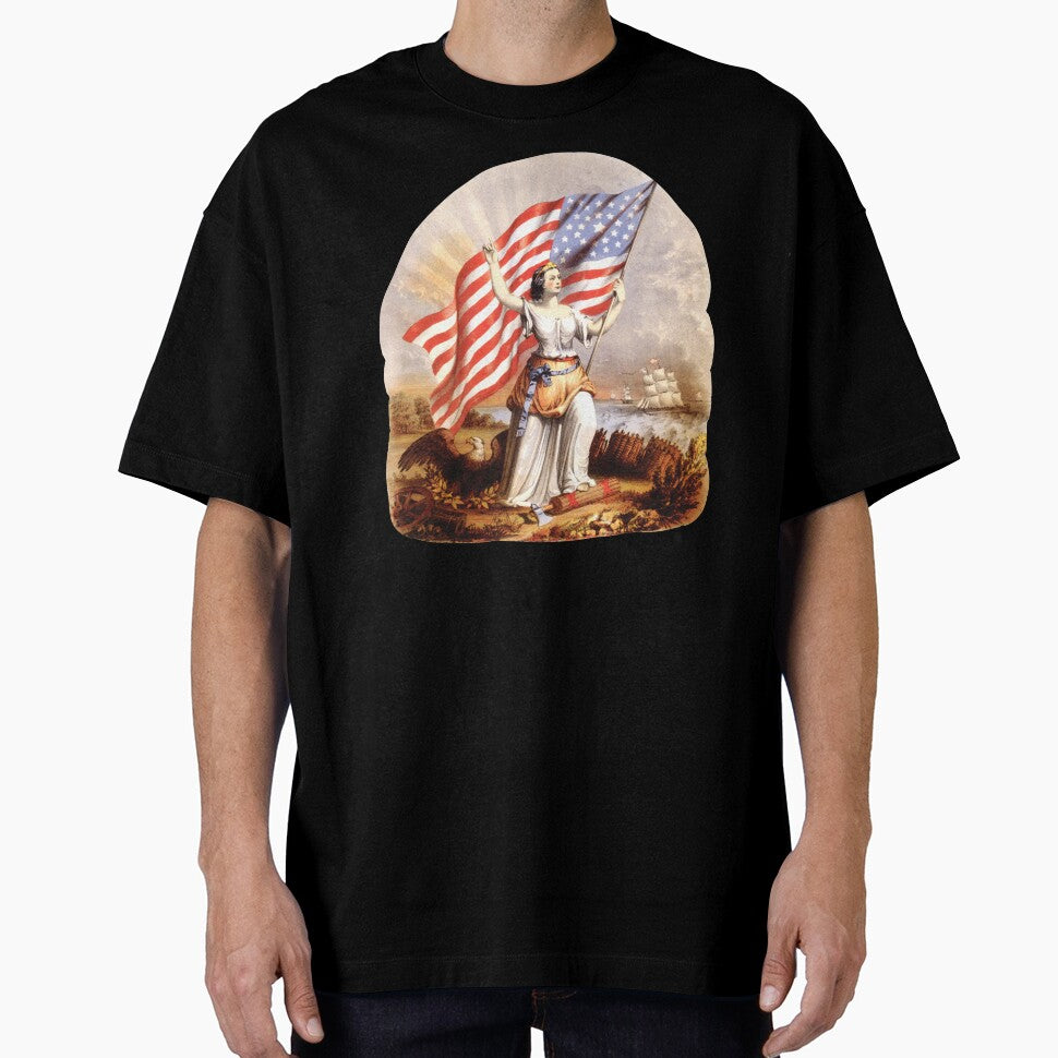 Woman Holding the US Flag by RosarioDesigns