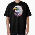 4th of July portrait of an eagle against the background of the flag by jkrphoto