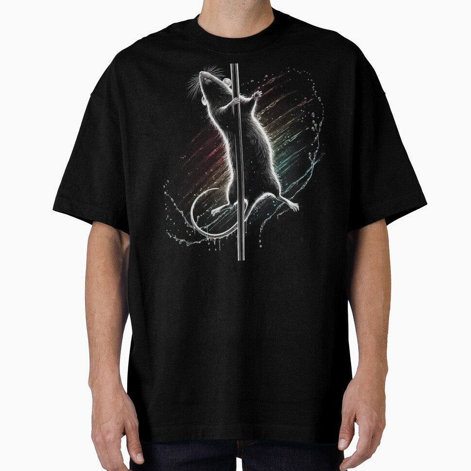 Monochromatic Rat Pole Dancing Rainbow Colors by TomFrontierArt