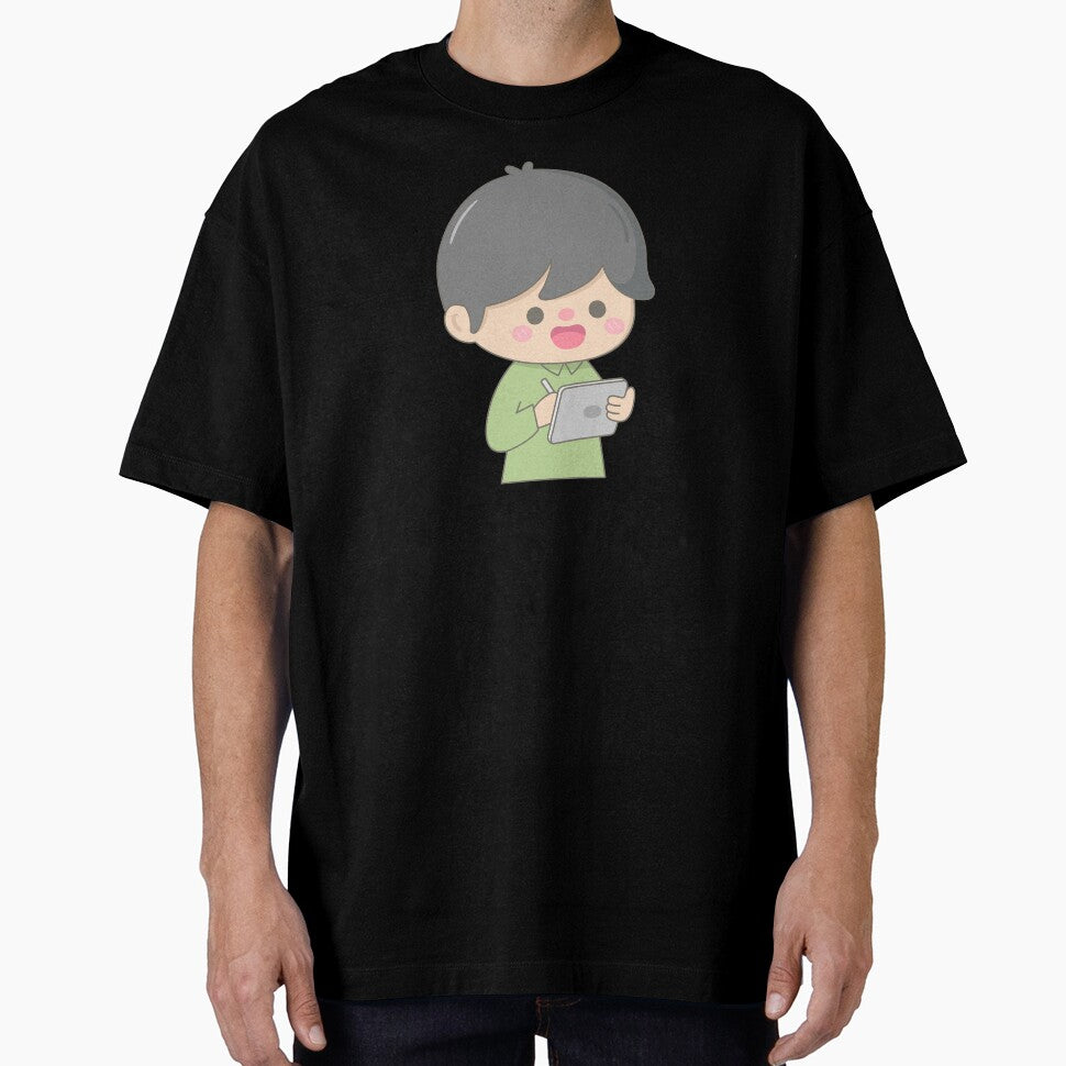 Office scene activity business man characters holding smartphone or tablet by nuchz