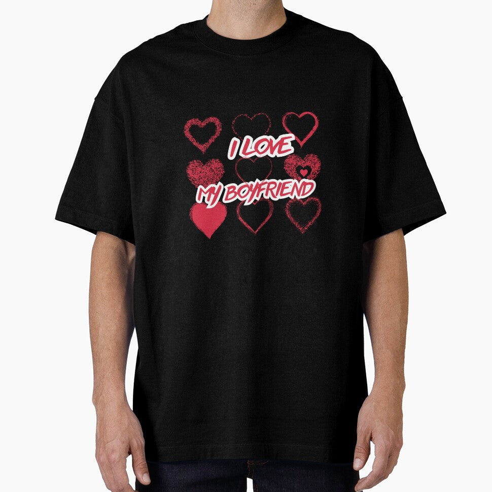 I Love My Boyfriend – Heart Grid Valentine Love Design by PrintistryArt