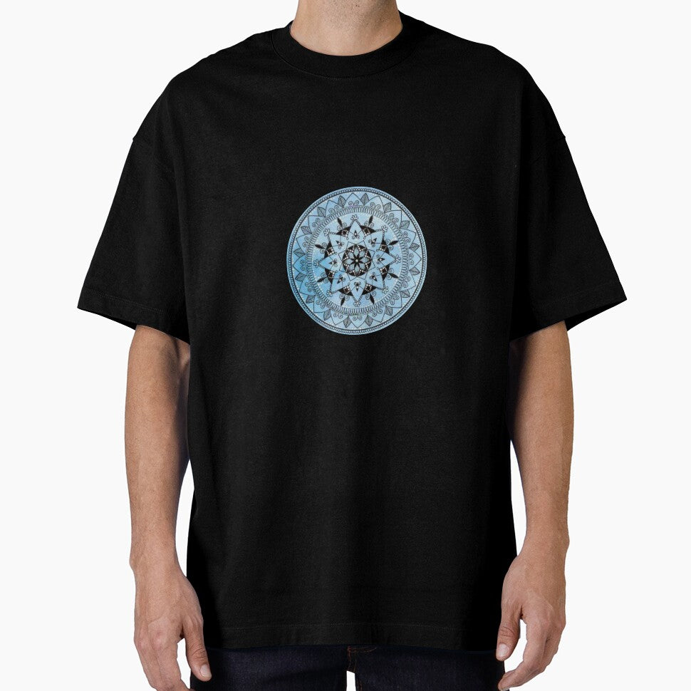 Hand Drawn Blue Watercolour Mandala by Zedart
