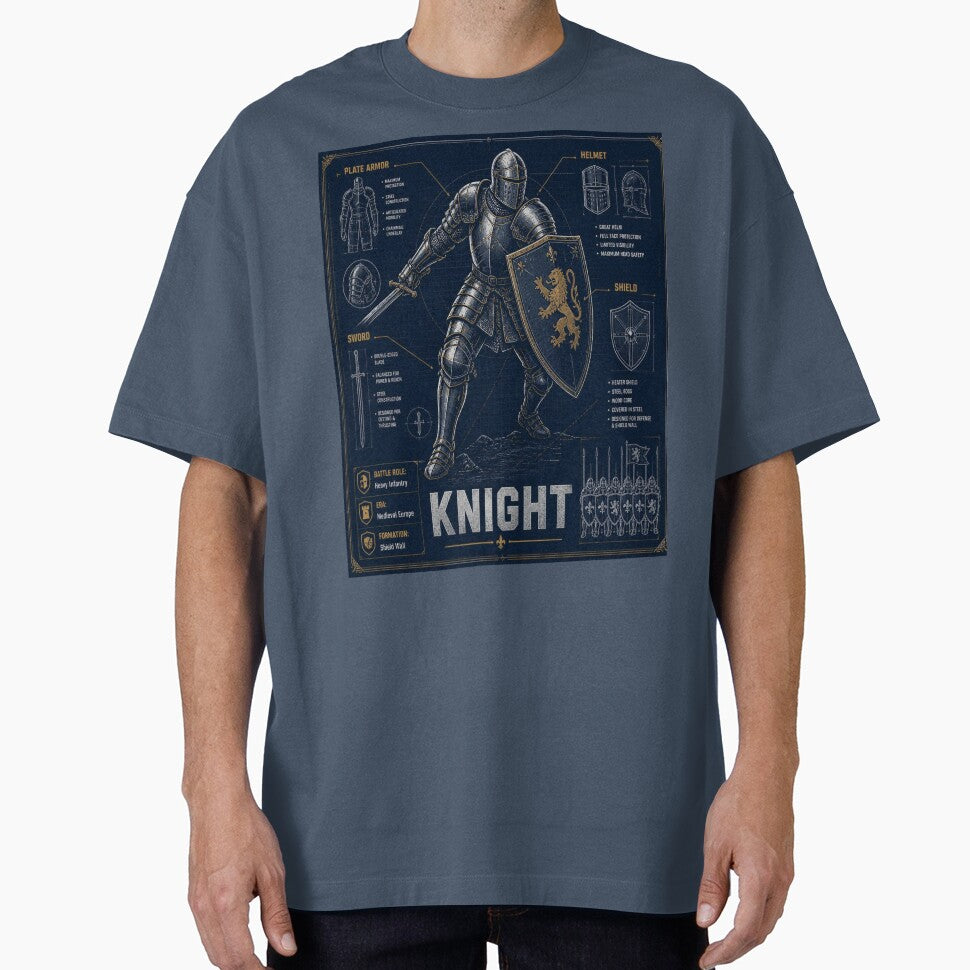 Medieval Knight Blueprint | Armor Shield & Sword Technical Illustration by SunnyDesign82