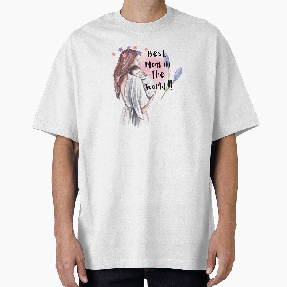Best Mom In The World Shirt ,Cute Mother Illustration T-Shirt ,Gift For Mom, Mothers Day Tee ,Loving Mom Design by Palette _Vibes