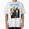 American Gothic Masked Reaction Art | Funny Parody Wall Art & T-Shirt Design by Awful Whiff Art Co