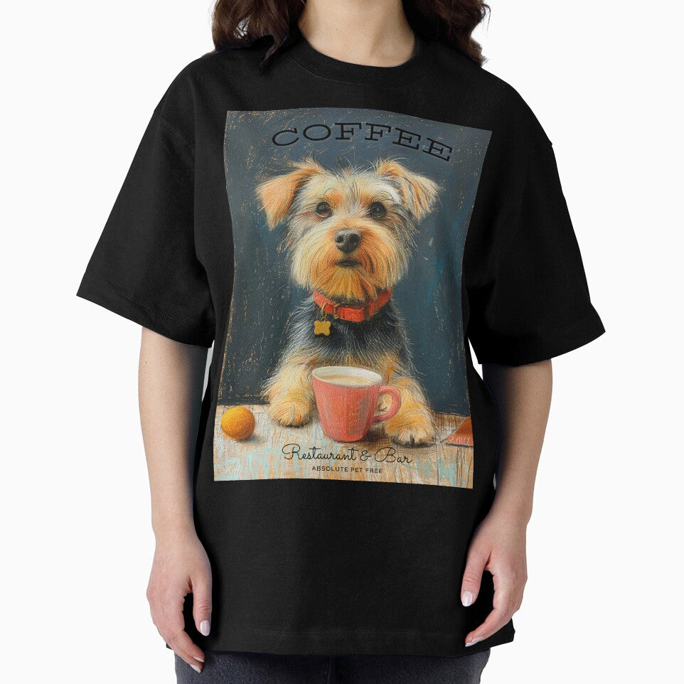 Vintage Dog and Coffee poster t-shirt by JeffyThePuppet
