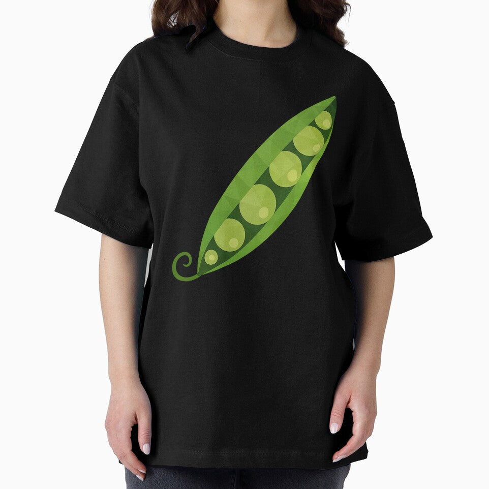 Green Pea Pod with Stylized Geometry Art by ArtfulWeave