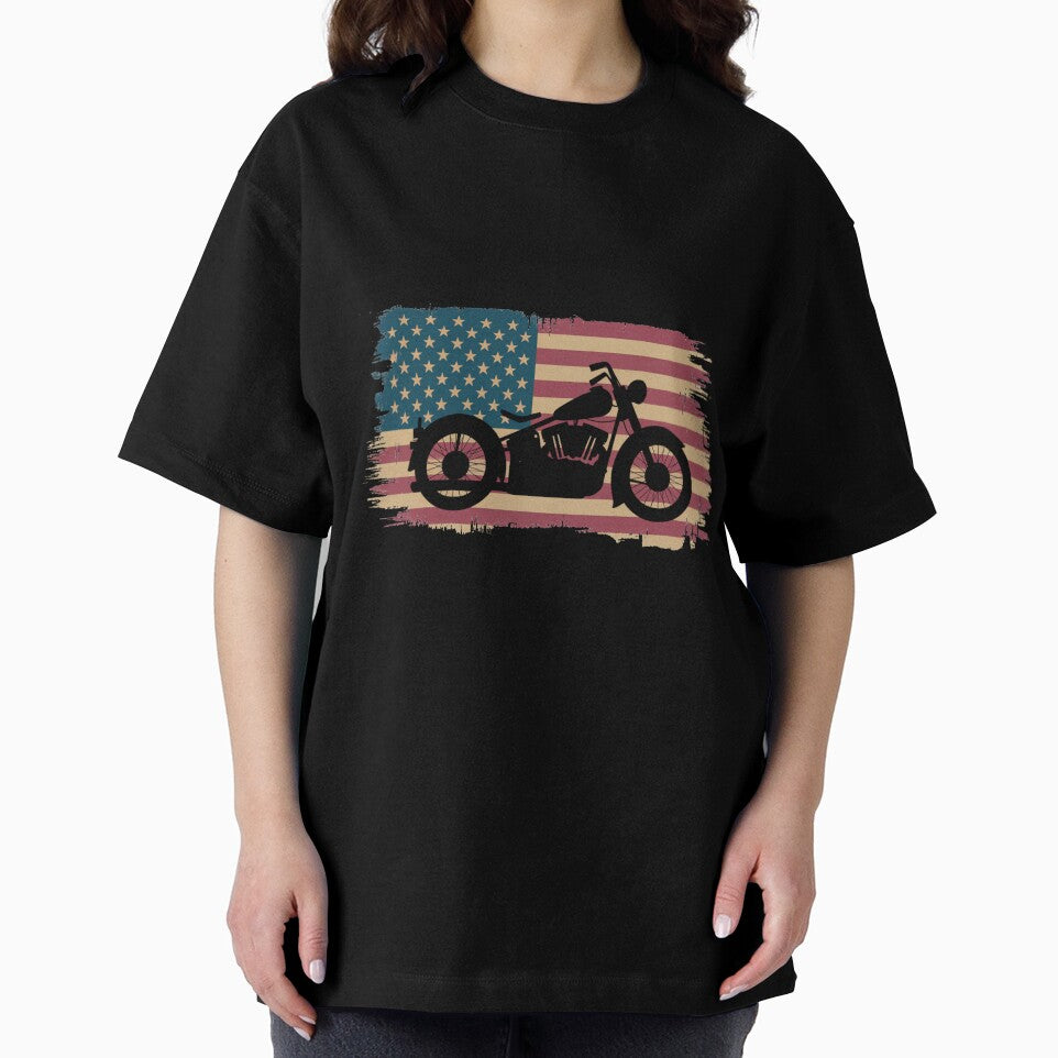 Vintage American Flag Motorcycle by obviouslogic