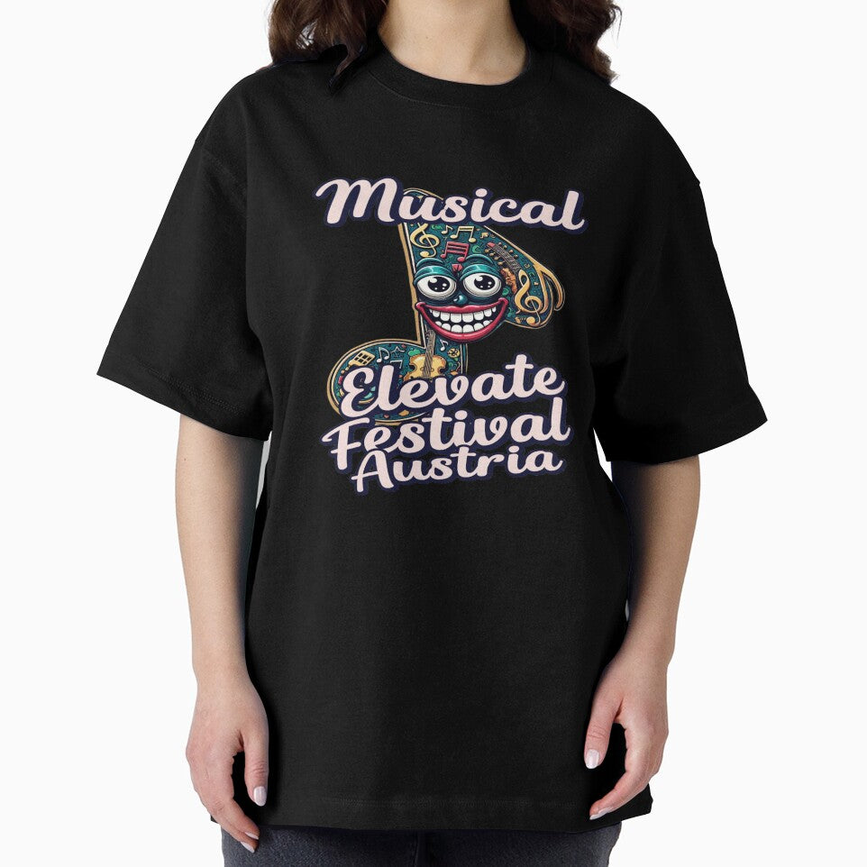 Musical Elevate Festival Austria T-Shirt | Fun Music Note Character | Festival Lover Graphic Tee | Concert & Music Event Shirt by Sushikidsntod