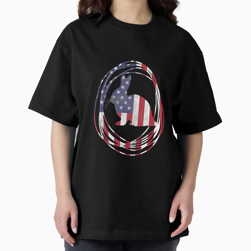 Easter Bunny American Flag Vintage by WanitaDesign