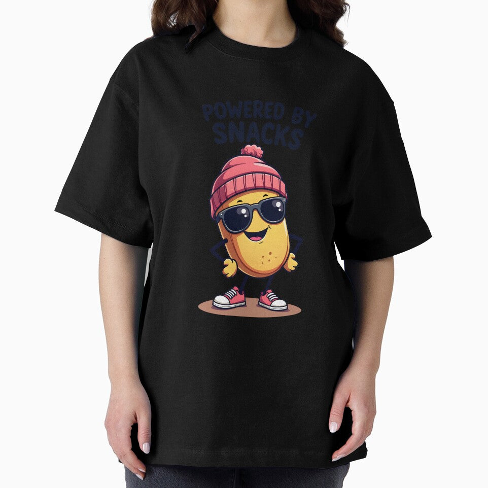 Powered by Snacks – Funny Food Lover T-Shirt by LR Vibe Studio