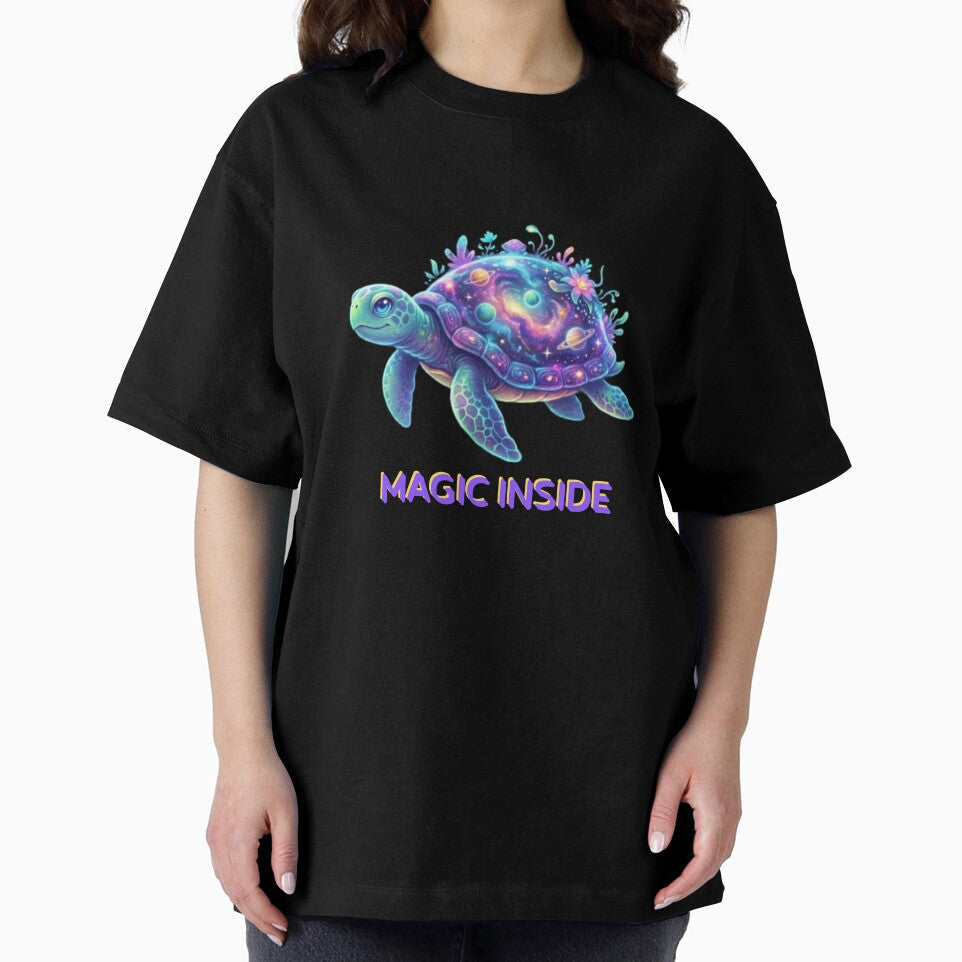Magic Inside – Cute Cosmic Turtle Illustration for T-Shirts & Merchandise by PrintoraSpirit