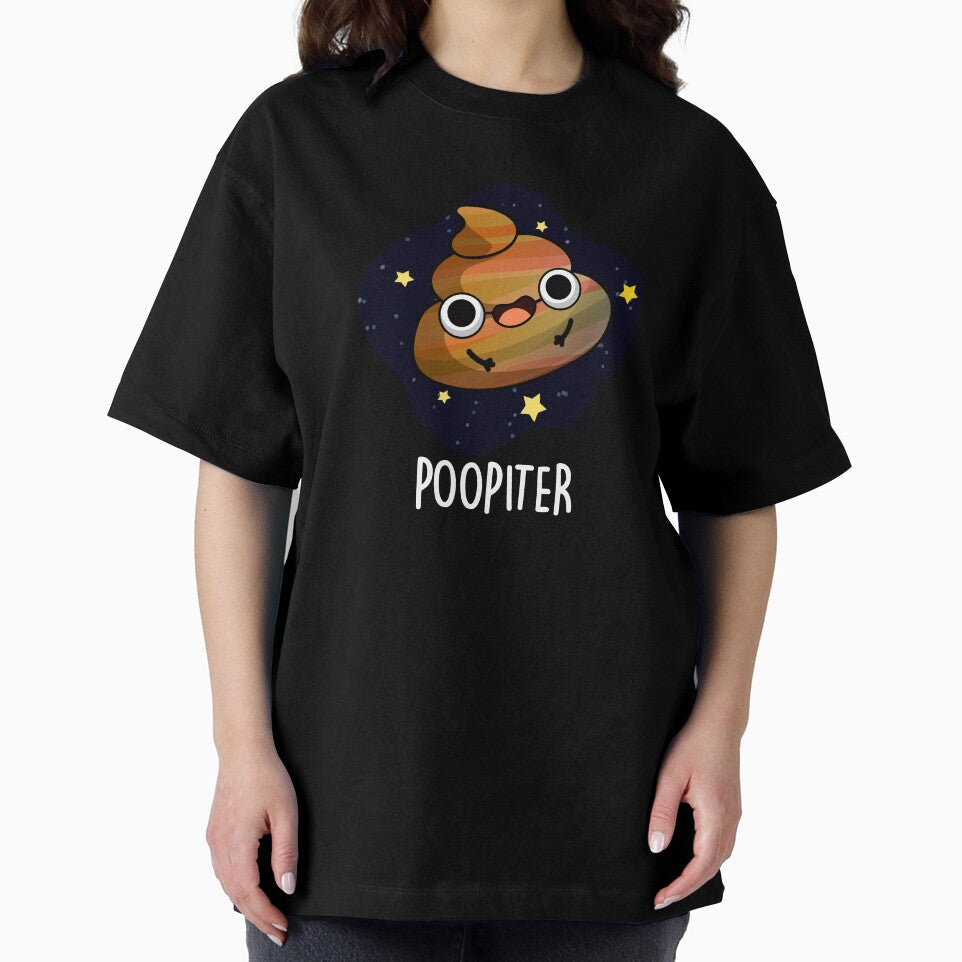 Poopiter Jupiter Funny Planet Puns (Dark BG) by punnybone