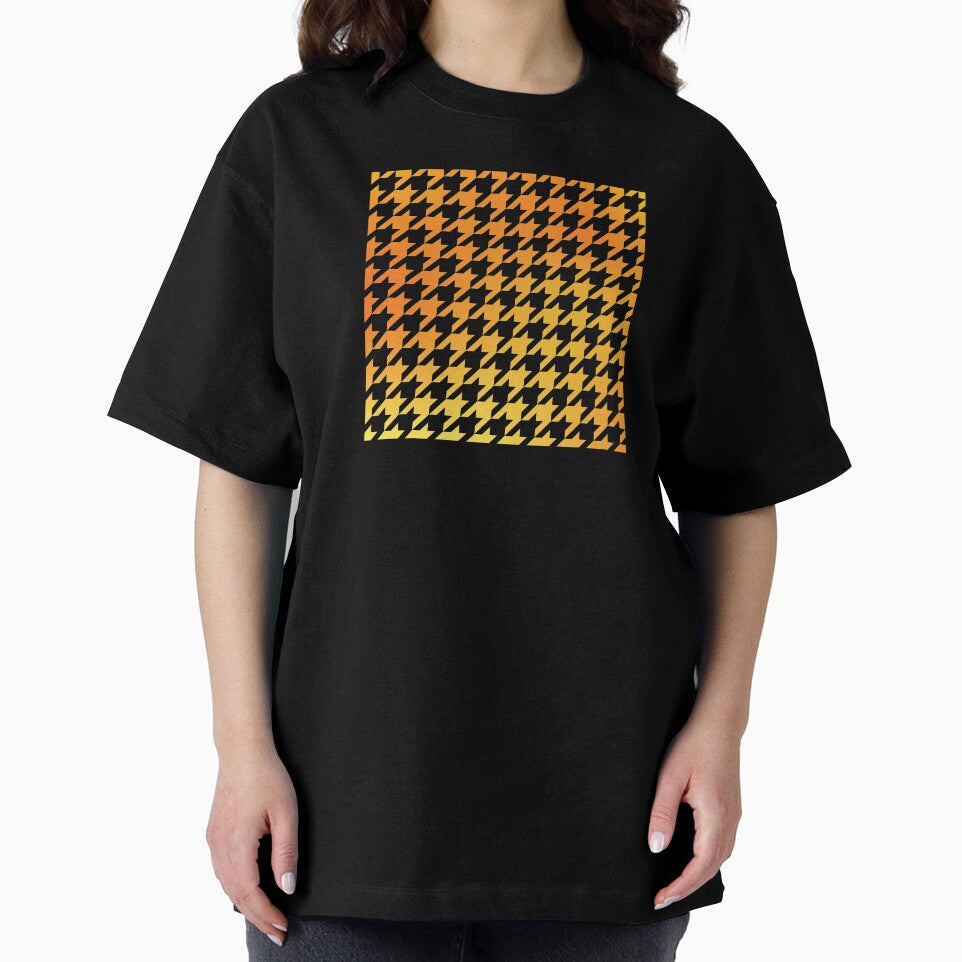Houndstooth Pattern Yellow and Orange Golden Gradient by murialbezanson