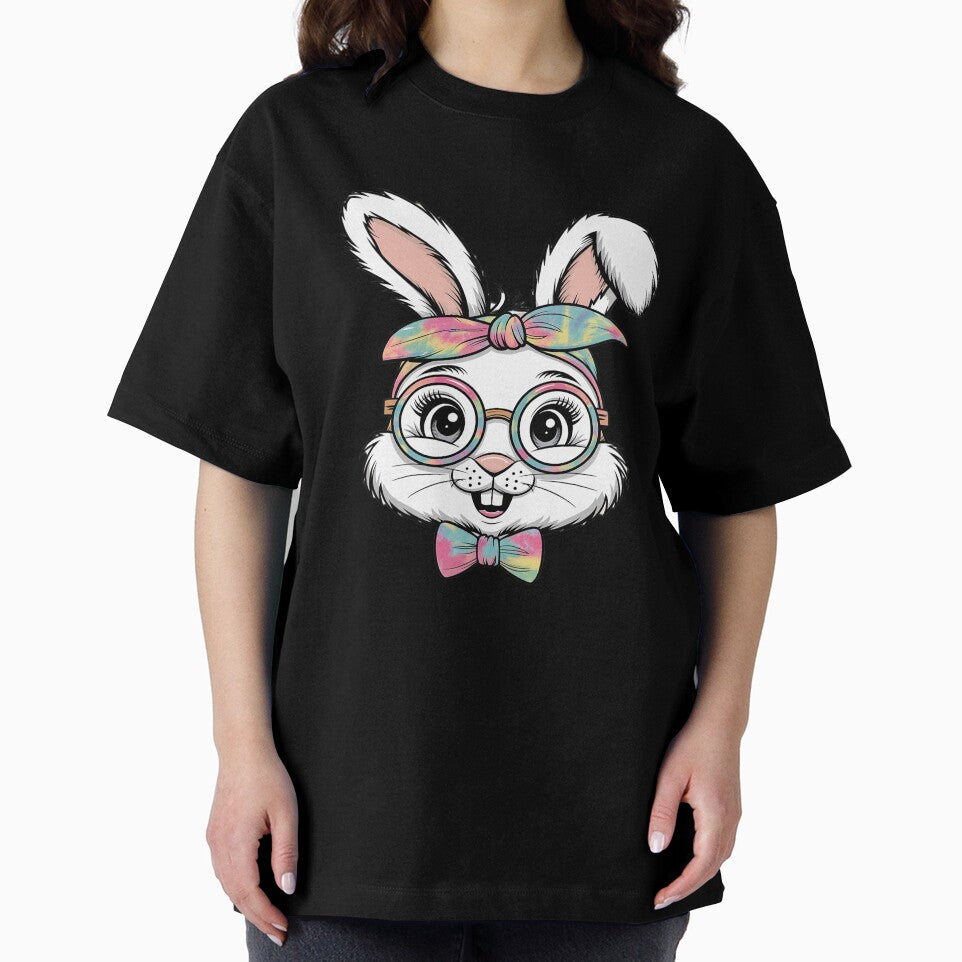 Cute Bunny Face Tie Dye Glasses Headband Happy Easter Day by Soleaani