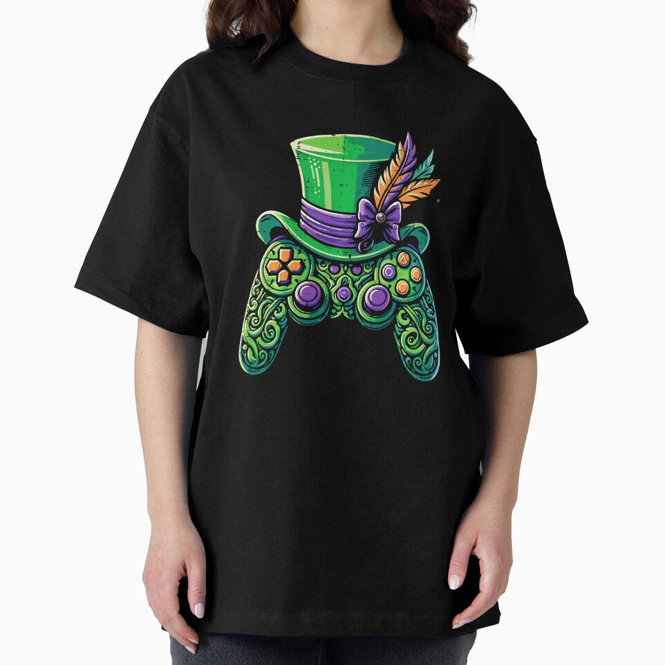 Mardi Gras Gaming Controller with Festive Carnival Hat Retro Style by FGTV2021