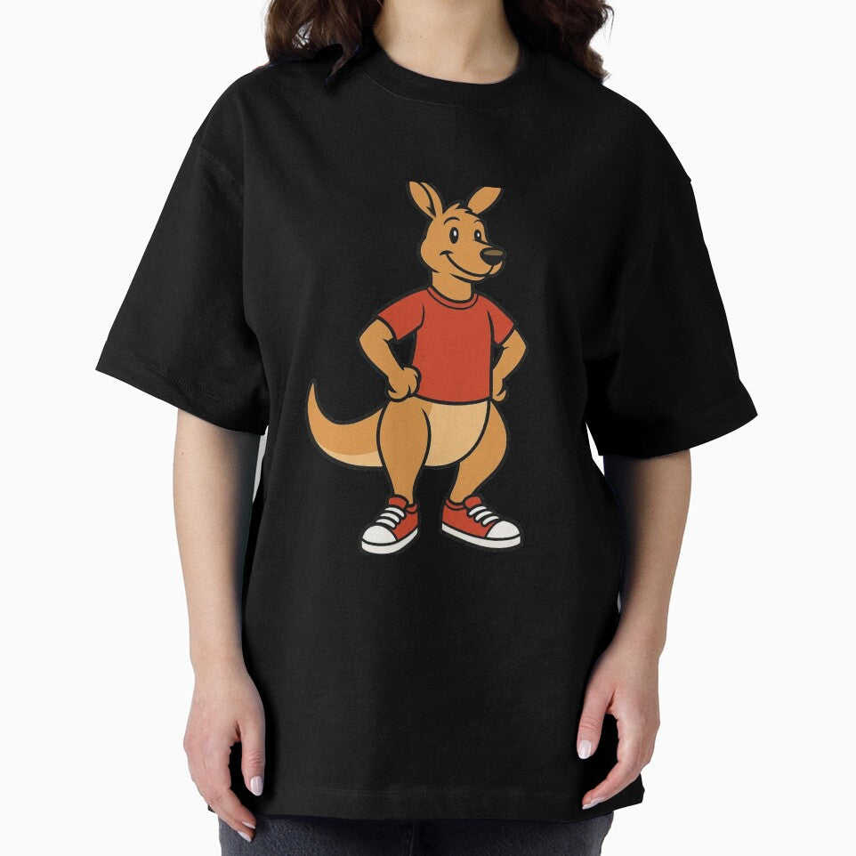 Kangaroo in Red T-Shirt – Fun Cartoon Style by Confuzz1ed