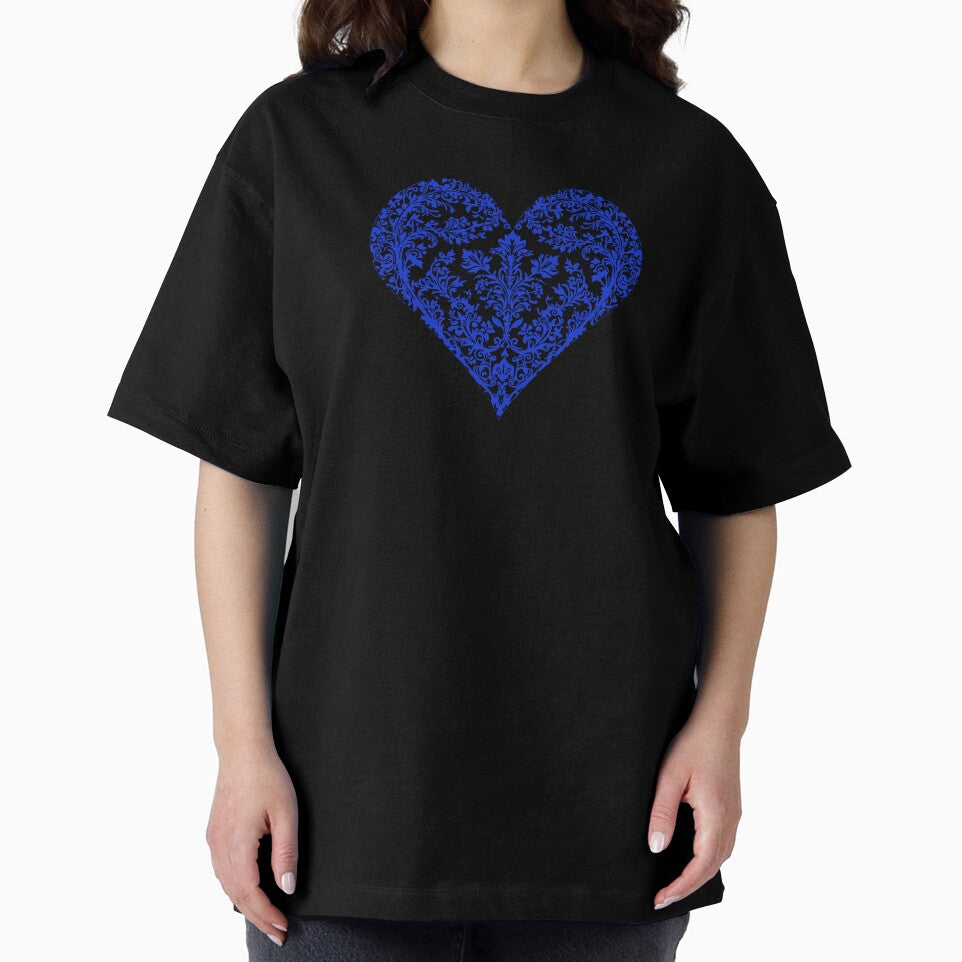 Valentine's Day Heart Boyfriend Girlfriend Blue Floral by SStarDesigns