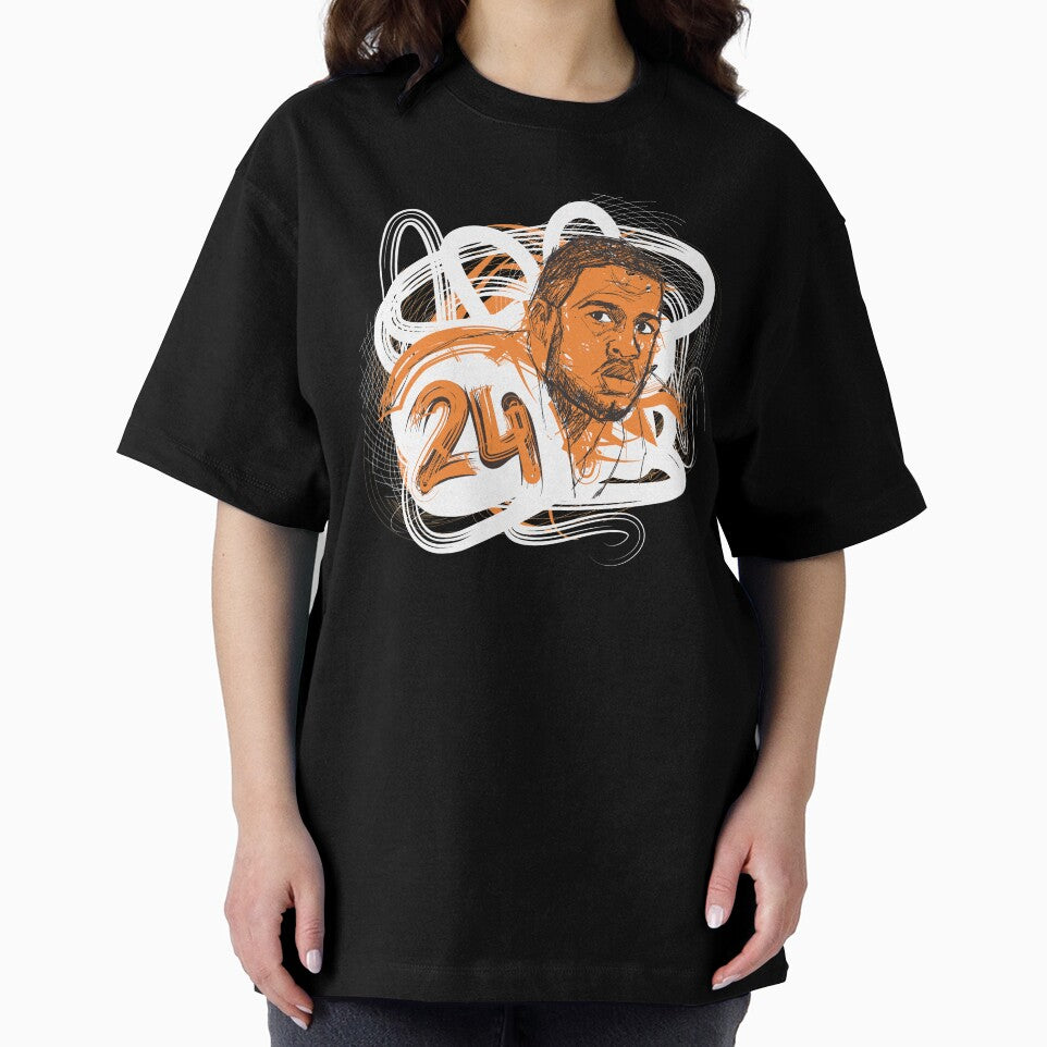 Nick Chubb From Browns Portrait With Brown Background by Hit-Fun