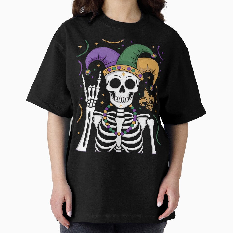 Mardi Gras Skeleton Rock Hand Funny Tee Rocker Men Boys Kids by GaryBellcvbnb