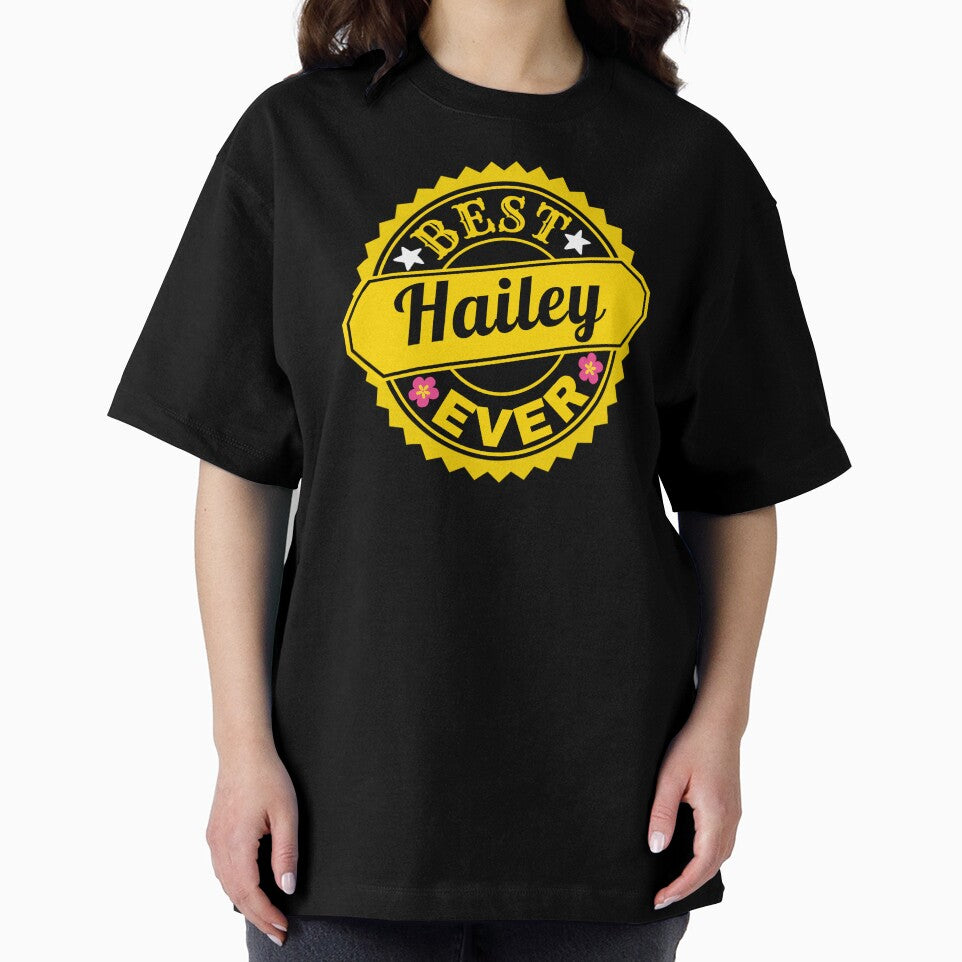 Best Hailey Ever - Custom Girls Name Gift | Retro Black Gold Name Typography by Delandor