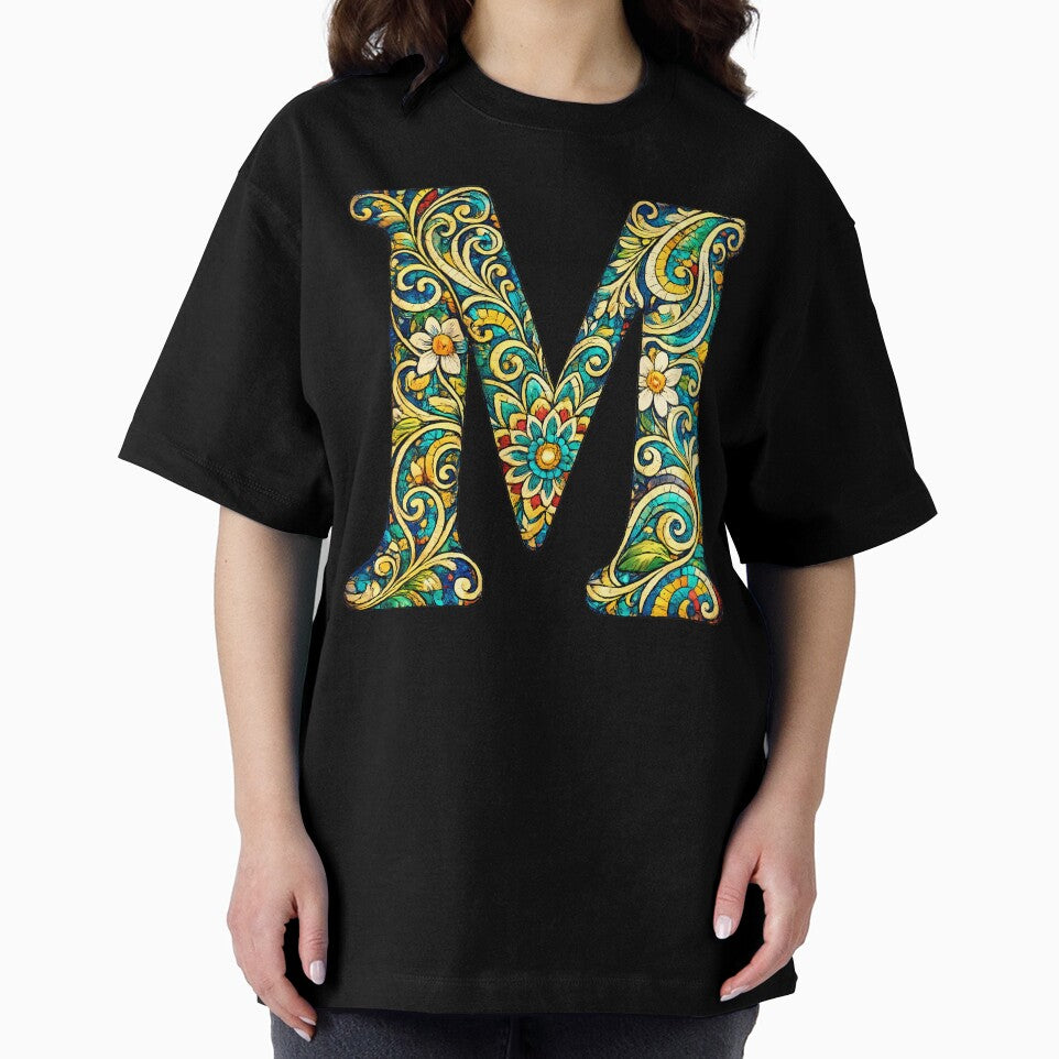 Magic Floral Letter M – Ornate Vintage Monogram Design by Les-Ink-Studio