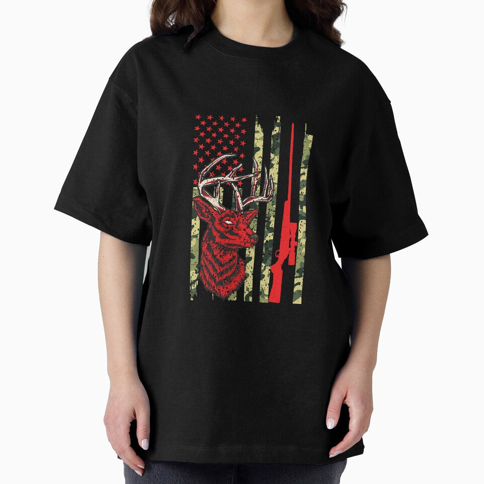 Deer Hunting Vintage American Flag by reyeskhan79