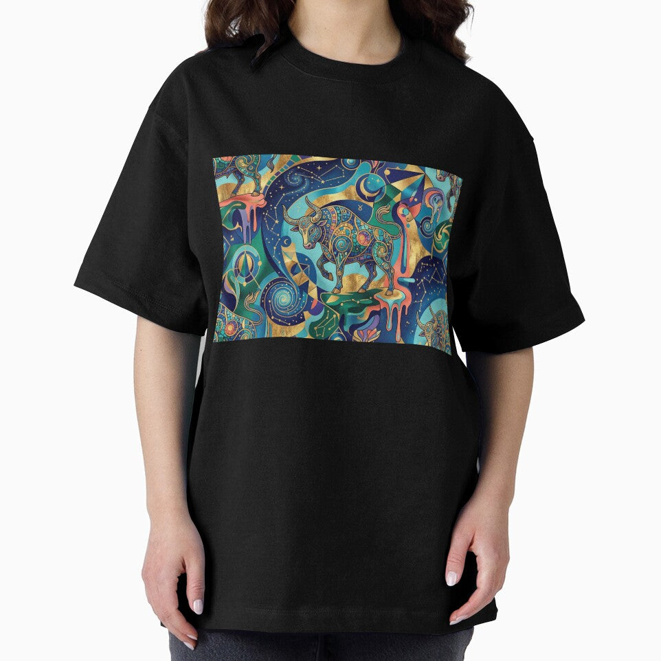 Taurus. Zodiac sign Taurus. Gold, blue, red. Abstraction. by Natalia-Vlad