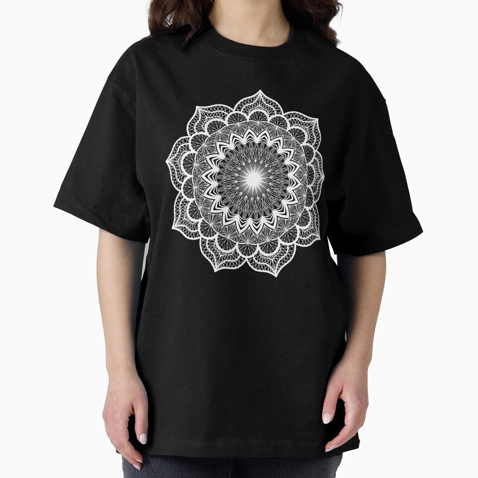 White Mandala on blue by CreaTwinkles
