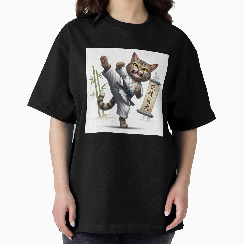 Funny Tabby Cat Karate Master High Kick Design for Cat Lovers by Vibe-Studio