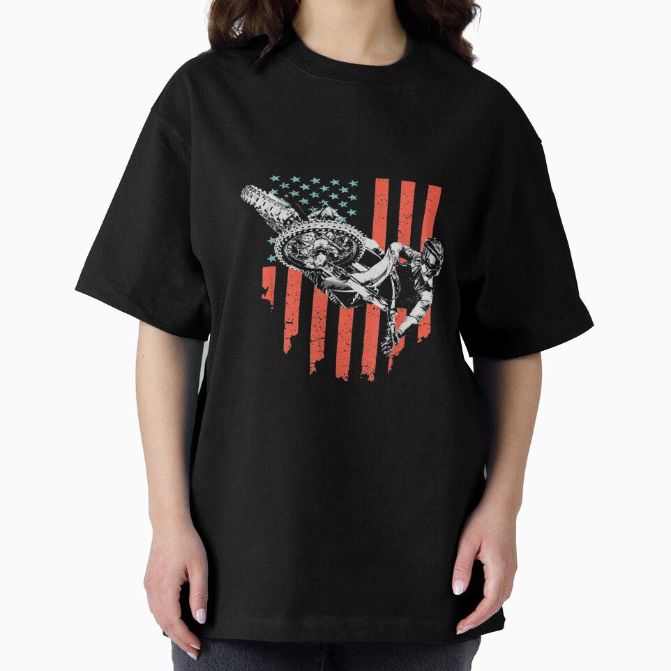 Vintage Motocross American Flag by hongthienkhai