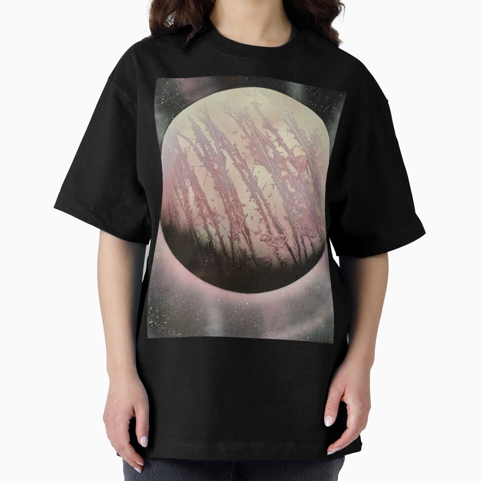 Spray paint art pink planet by WoodRocksArt