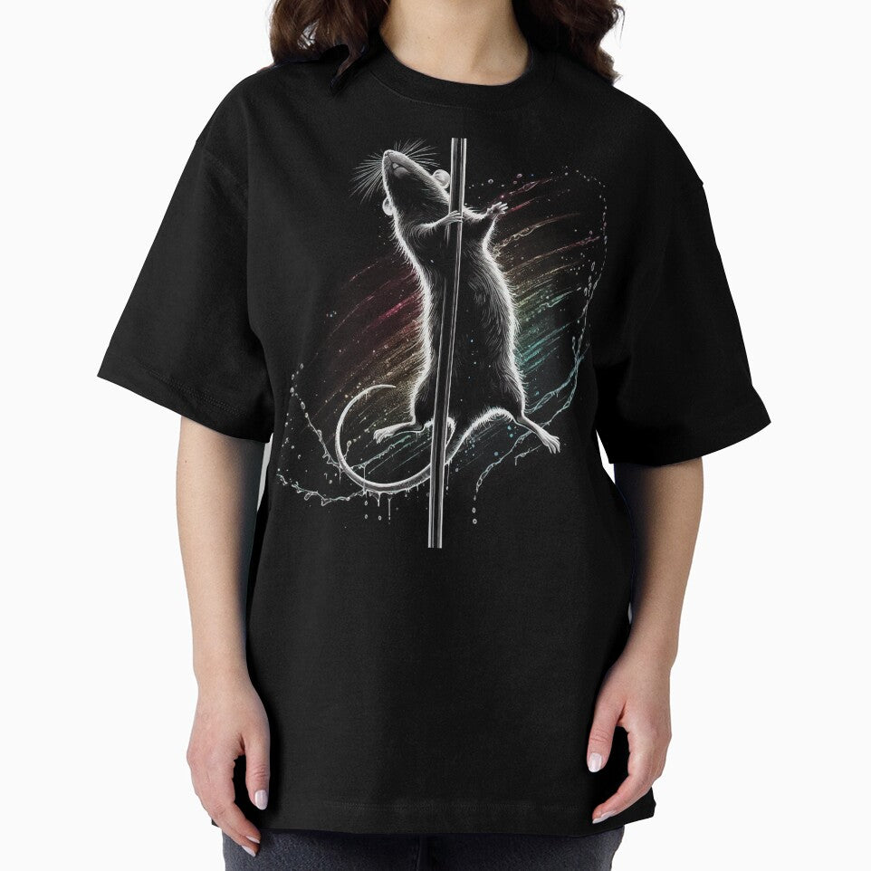 Monochromatic Rat Pole Dancing Rainbow Colors by TomFrontierArt