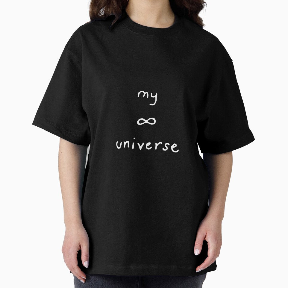 My Universe with Infinity Symbol White Outline on Light Moss by lineartdesigns