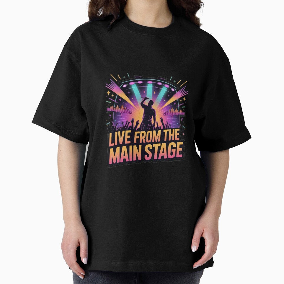 Live From The Main Stage T-Shirt – Neon Concert Singer Graphic for Music Lovers & Festival Fans by GemBob Creations