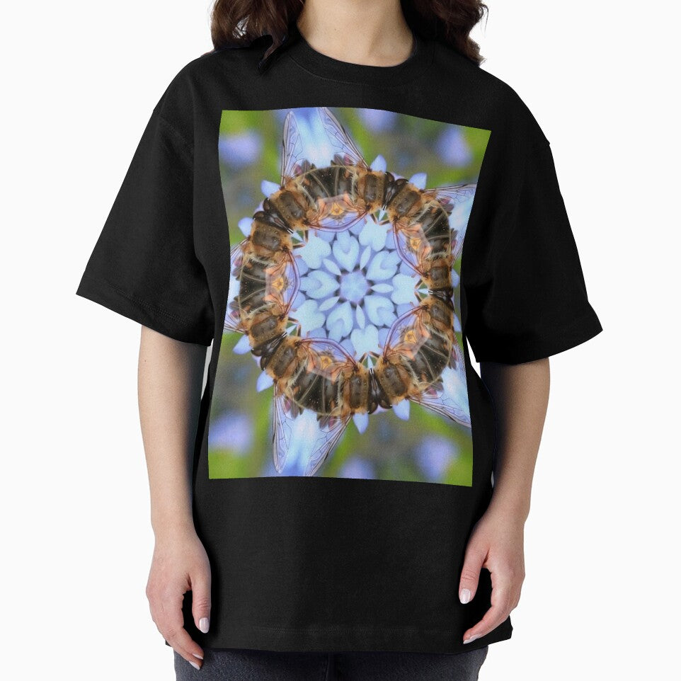 27 Kaleidoscope Bees Forming a Floral Mandala Design by POETTICA