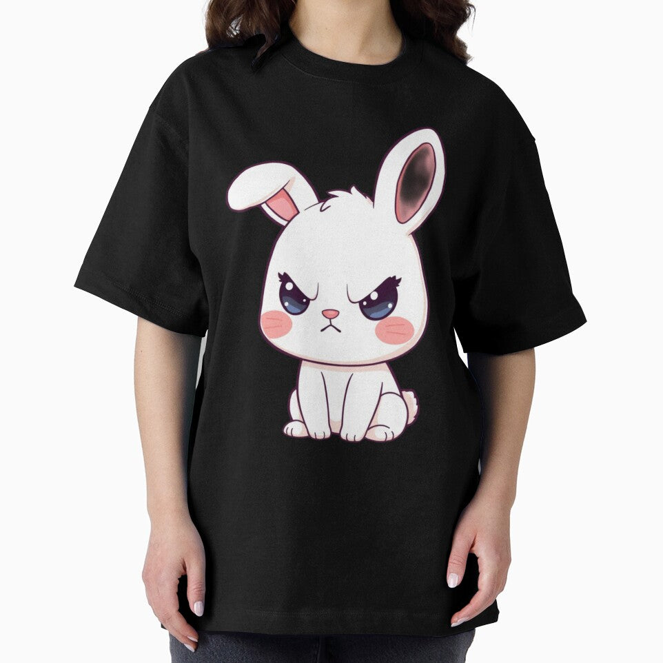 Angry Cute Bunny Kawaii Illustration ? | Chibi Rabbit PNG Design for Stickers, T-Shirts & Gifts by CozyPops