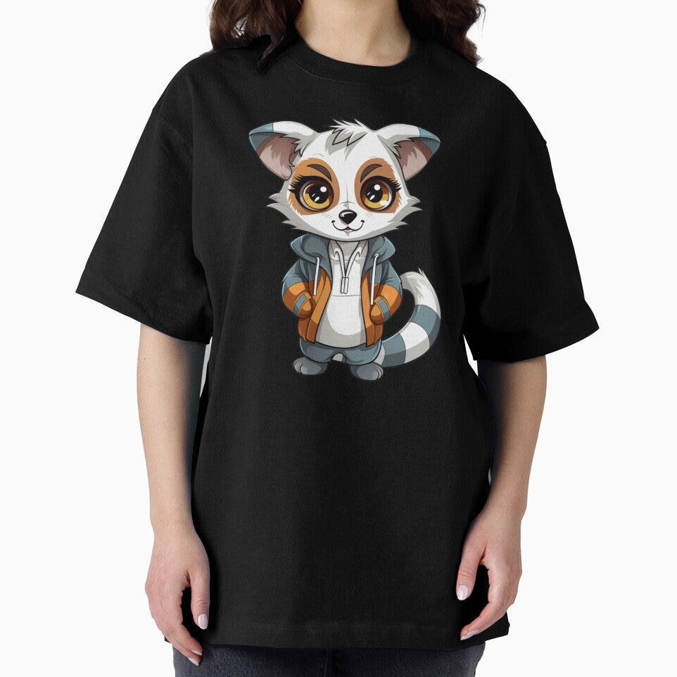 Kawaii Lemur Wearing a Hoodie by vasetti-press