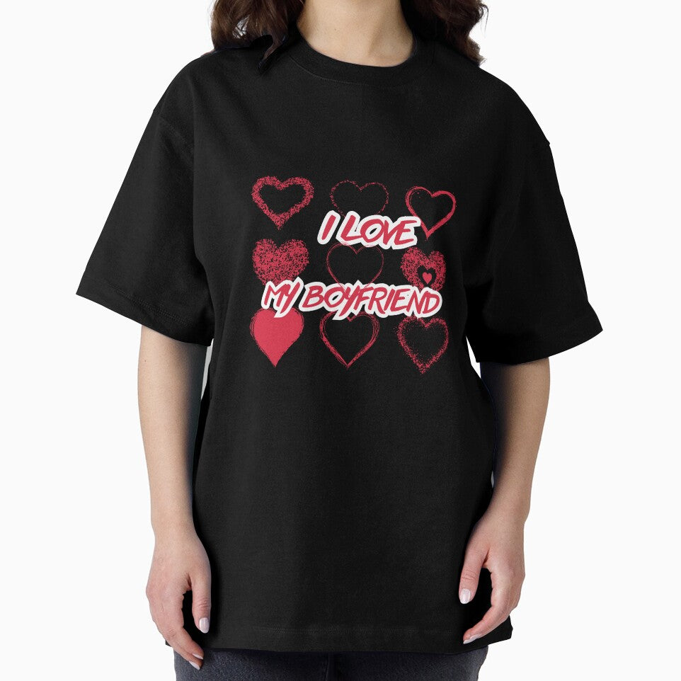 I Love My Boyfriend – Heart Grid Valentine Love Design by PrintistryArt